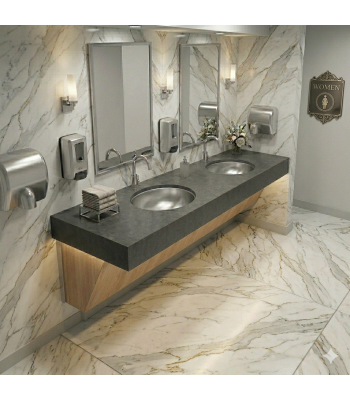 Presidential Arthur Premium Stainless Dual-Wall 18G Bathroom Lavatory Basin 19.13" x 16.13" x 7"