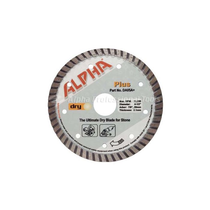 Alpha Tools Plus Dry Diamond Blade 4in to 12in