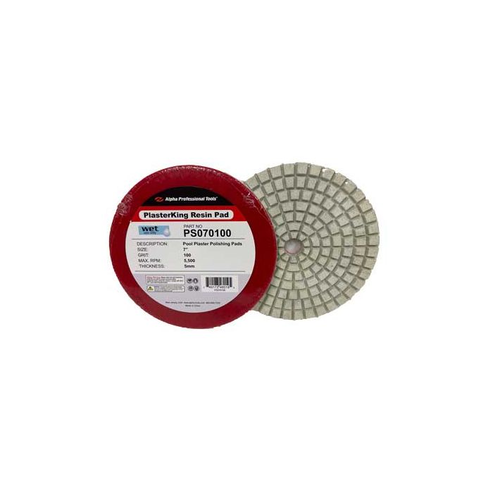 Alpha PlasterKing Diamond Polishing Pads – 7" & 9" x 5mm | 50 & 100 Grit