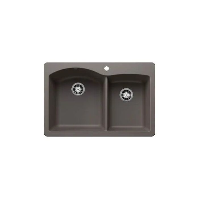 Blanco-Volcano Grey-Diamond 1-3/4 Bowl Dual Deck-443100