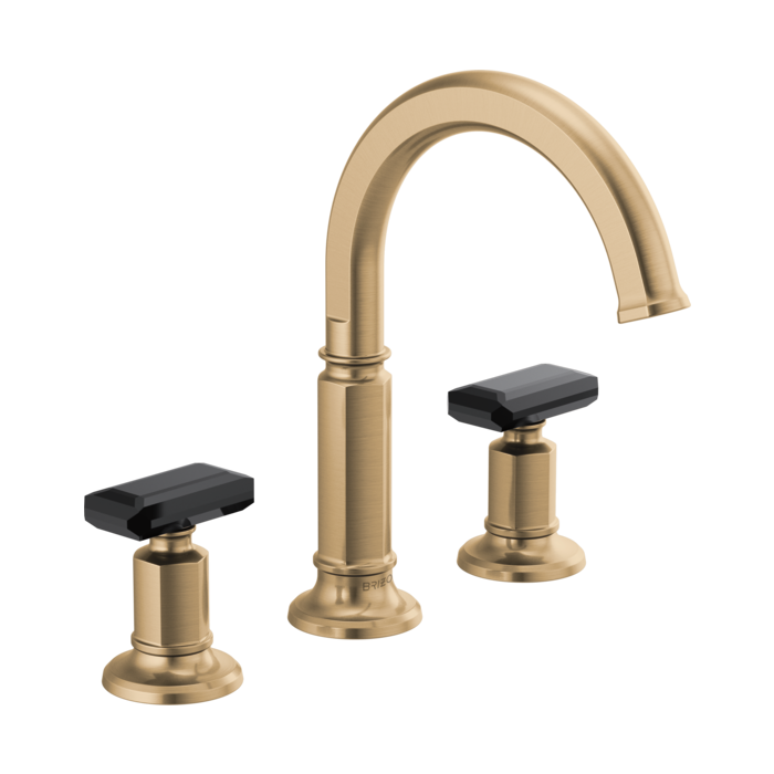 Brizo 65376LF Lavatory Faucet with Arc Spout and Black Crystal Knob Handle Kit