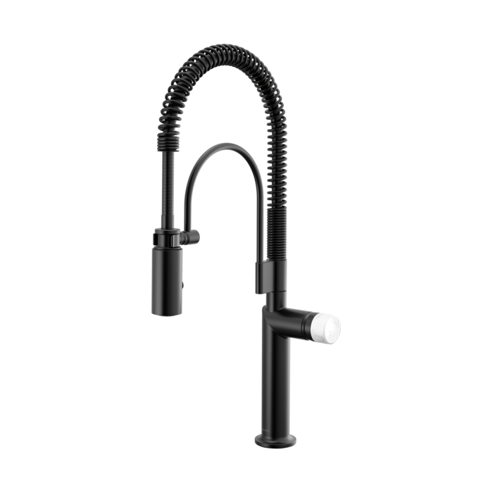 Brizo 63375LF Semi-Professional Kitchen Faucet with White Marble Knob Handle Kit