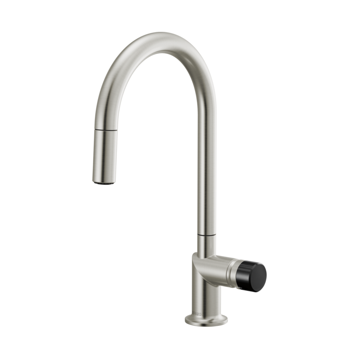 Brizo 63075LF Single Handle Bathroom Faucet with Black Crystal Knob Handle Kit