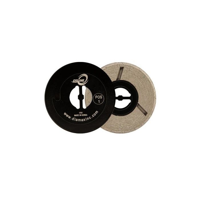 Diamax 4in Cyclone Snail Lock Cup Wheel Pos. 1 and Pos. 2