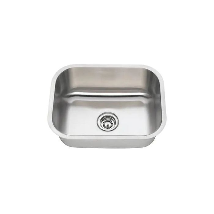Liberty- Lincoln Center Premium 18 G Stainless Steel Bar/Utility Sink w/Center Drain 18.5x16.5 O.D. 16.75x14.75x9 Deep