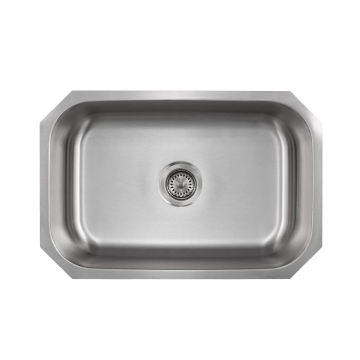 Liberty-Tulsa 27 18 Gauge Single Bowl Undermount Kitchen Sink, Radial Corners, 27x18x9
