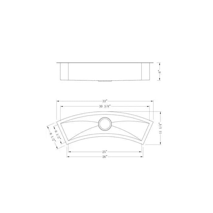 Master Chef - Caen Curved Trough Sink 32 inches