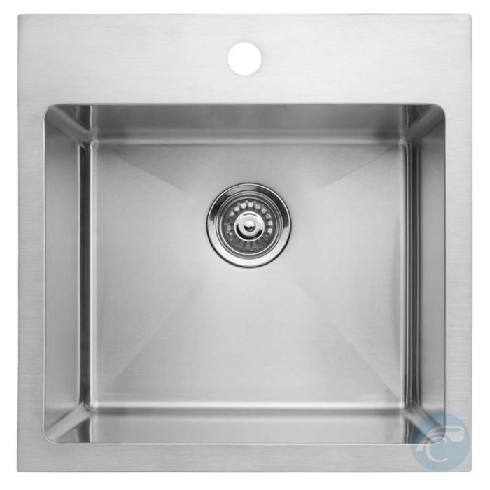 Master Chef - Lorient Radial Stainless Steel Professional Culinary Self-Rimming Single Bowl TopMount Utility Sink20x20x10