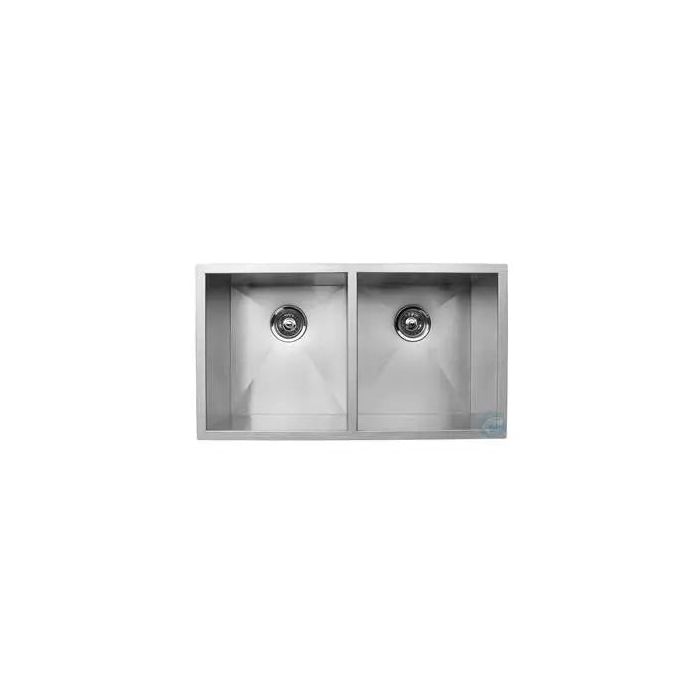 Master Chef- Tours Stainless SteelProfessional Culinary Sink 18 G Equal Double Bowl UM32x18x9