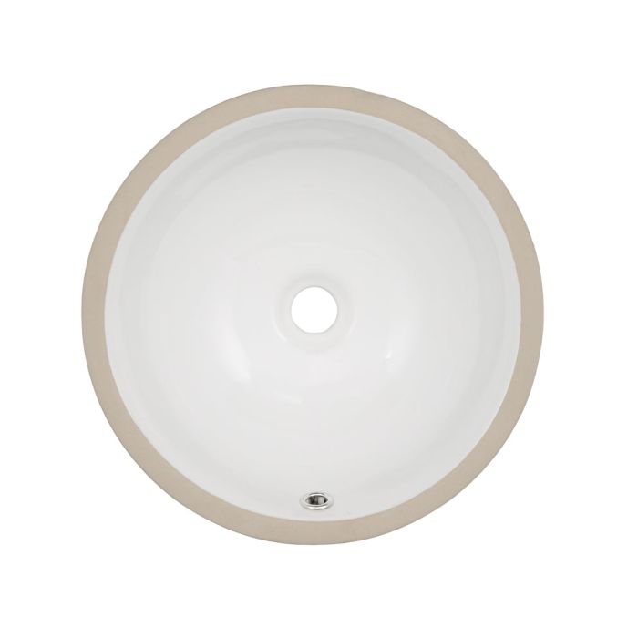 Oasis- U130RS Round 13 inch Diameter Undermount Sink w/Overflow - White