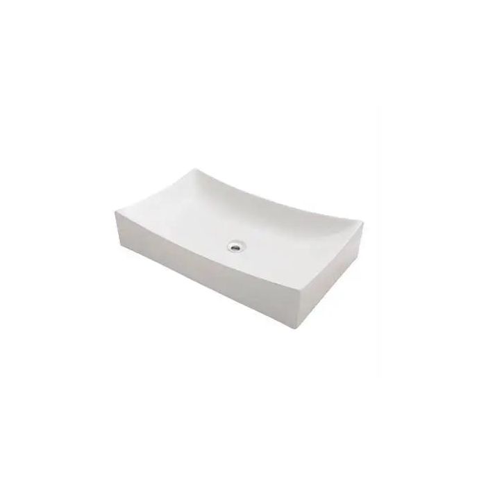 Oasis- Auriga Large Modern Rectangular Vessel China Sink Large (White) 25.75x16x5