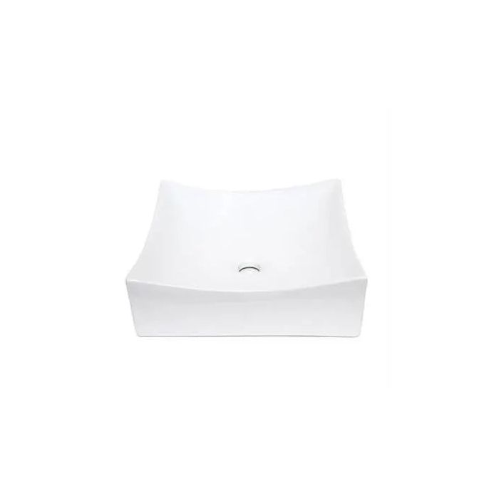 Oasis- Auriga Small Modern Square Vessel China Sink Small (White) 16x16.5x5