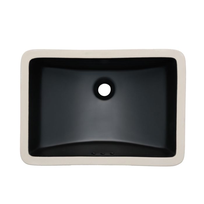 Oasis-Canyon Matte Black-Medium Rectangular lav UM Porcelain Sink 20.5x14.25