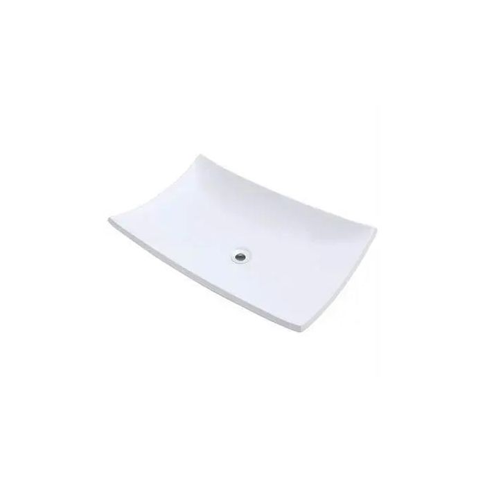 Oasis- Draco White Flared Zen Style Porcelain Vessel Sink 23.5x15.5x3.5