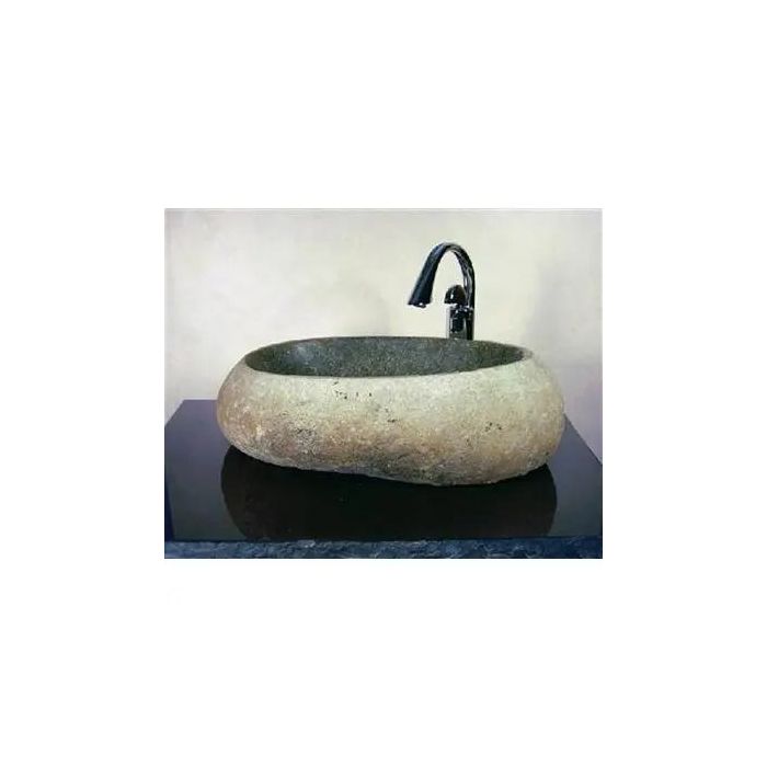 Oasis- Homer Natural Sand Granite Exterior Boulder Vessel 24-30 width varies x24x6 130 pounds