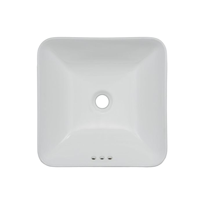 Oasis- Libra Square Semi-recessed vessel sinkdeep basin& rounded edgesDrop-in or vessel16-1/4' x 16-1/4' White