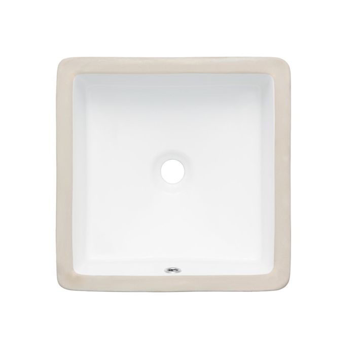 Oasis- Modern Rectangle square UM sink 15 3/4x15 3/4x 6.75 Glaze White Grate NOT included