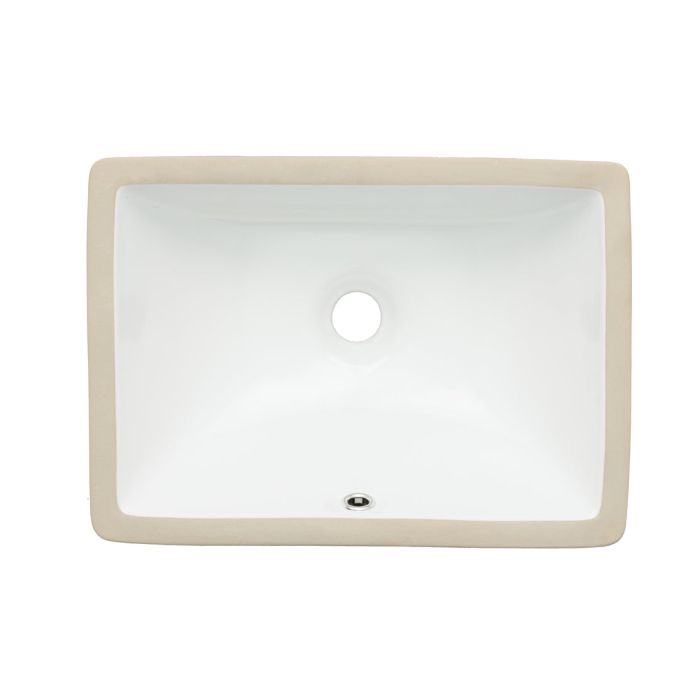 Oasis- Phoenix Specialty Small White Vitreous China Rectangle lav Sink 17.75x13x7.8 O.D. 16x11.25 I.D. Front overflow