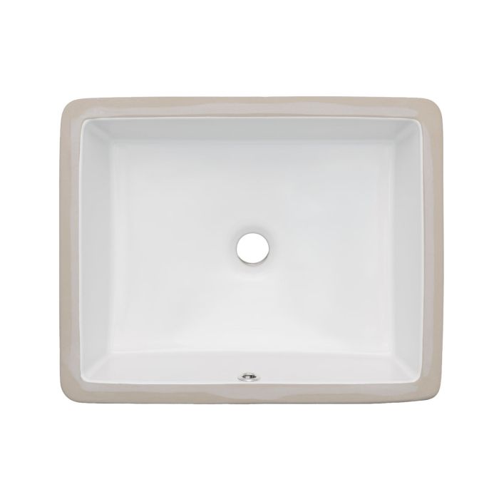 Oasis- Tideway Medium WH Medium UM Rectangular Vitreous China Sink 19.75x15.5x6.5 OD 17x13ID