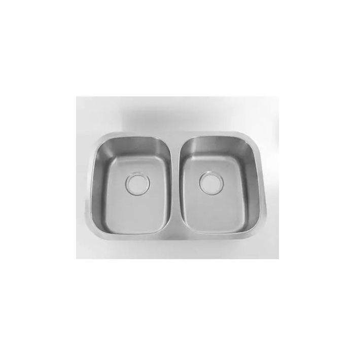 Presidential- Adams Small UM Equal Double Bowl Kitchen Sink 29.25 x 18.5 x 7 (18 G) Fits 28-30 in Cabinet Box