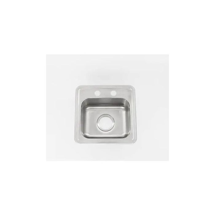 Presidential- Truman Self-Rimming Single Bowl Kitchen Sink 15x15x6 2 Hole Version Truman.MUST HAVE CLIPS w/SINK Bl 517540