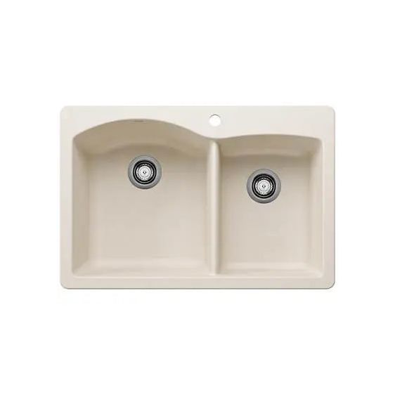 Blanco-Soft White-Diamond 1-3/4 Bowl Dual Deck-443063