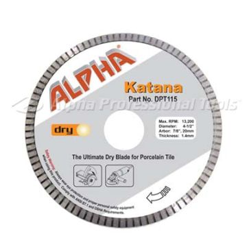 Alpha Katana Diamond Blade | Ultimate Dry Cutting Blade for Porcelain, Tile, Granite & Stone