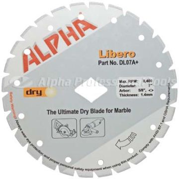 Alpha Libero 4-7 inch Marble Blade | Dry Cutting Diamond Blade for Marble, Limestone, Soapstone & Alabaster