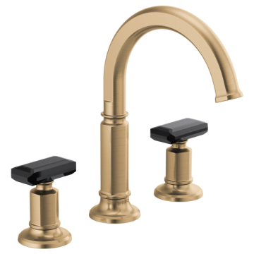 Brizo 65376LF Lavatory Faucet with Arc Spout and Black Crystal Knob Handle Kit