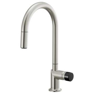 Brizo 63075LF Single Handle Bathroom Faucet with Black Crystal Knob Handle Kit