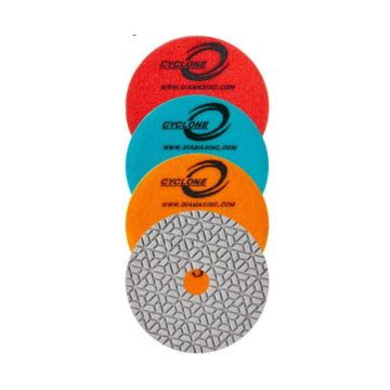 Diamax Cyclone ES White Resin 3-Step Pads 4in