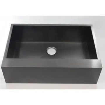 Master Chef- Belfort 33 GunMetal Black-Culinary Stainless Steel Straight Front Apron Kitchen Sink 15G 33x20x10