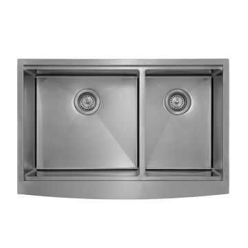 Master Chef-Pisa 6040 Curved 9" FULL APRON Workstation Sink, 33x22x10