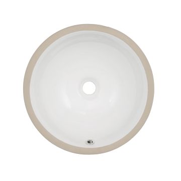 Oasis- U130RS Round 13 inch Diameter Undermount Sink w/Overflow - White