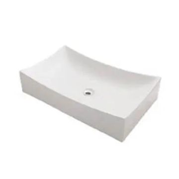 Oasis- Auriga Medium Modern Rectangular Vessel China Sink Medium (White) 20x14.5x5