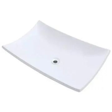 Oasis- Draco White Flared Zen Style Porcelain Vessel Sink 23.5x15.5x3.5