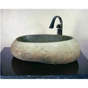 Oasis- Homer Natural Sand Granite Exterior Boulder Vessel 24-30 width varies x24x6 130 pounds