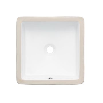 Oasis- Modern Rectangle square UM sink 15 3/4x15 3/4x 6.75 Glaze White Grate NOT included